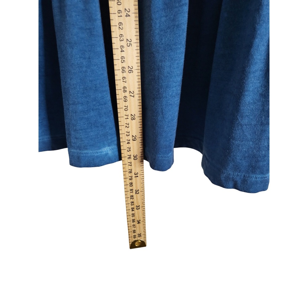 LOGO by Lori Goldstein Blue Short Sleeve Peplum Tunic - Picture 9 of 10